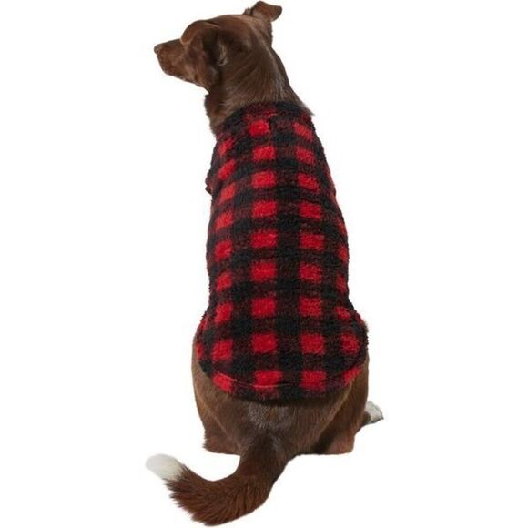 Red Plaid Large Frisco Fleece Vest ** 20-29 lbs - Picture 3 of 12